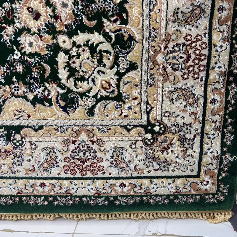 سجاد تركي مرسيليا 2799A كلاسيك مظغوط فاخر اخضر زيتي مقاس 400*600