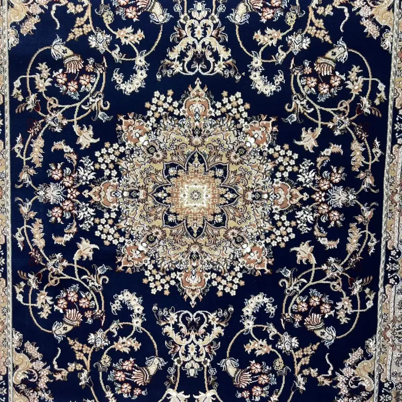 سجاد تركي مرسيليا 2799A كلاسيك مظغوط فاخر كحلي مقاس 300*500